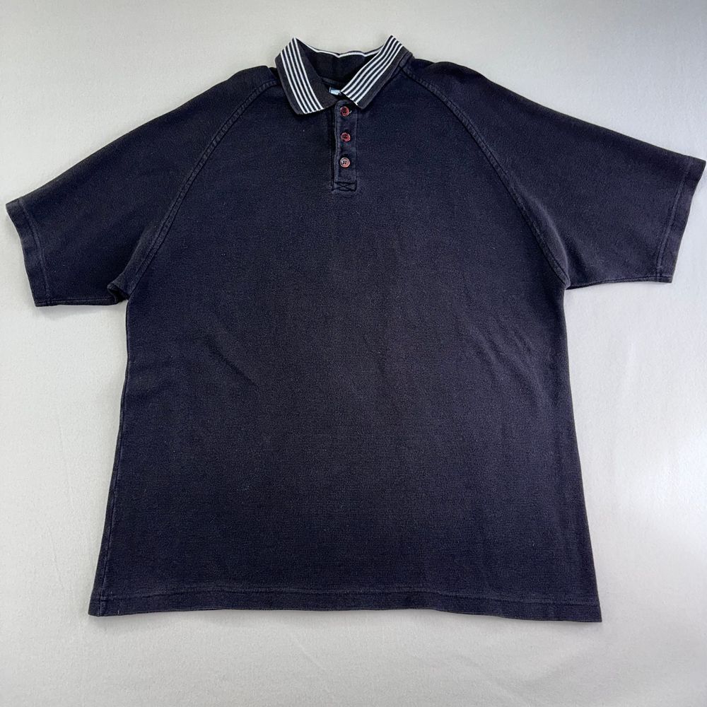 VTG Gotcha Polo Shirt Mens‎ XL Black Oversized Y2K Short Sleeve Thick Skater 00s